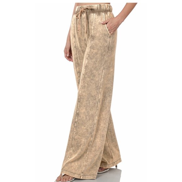 WIDE LEG COOL ACID WASH PANTS - Picture 5 of 11